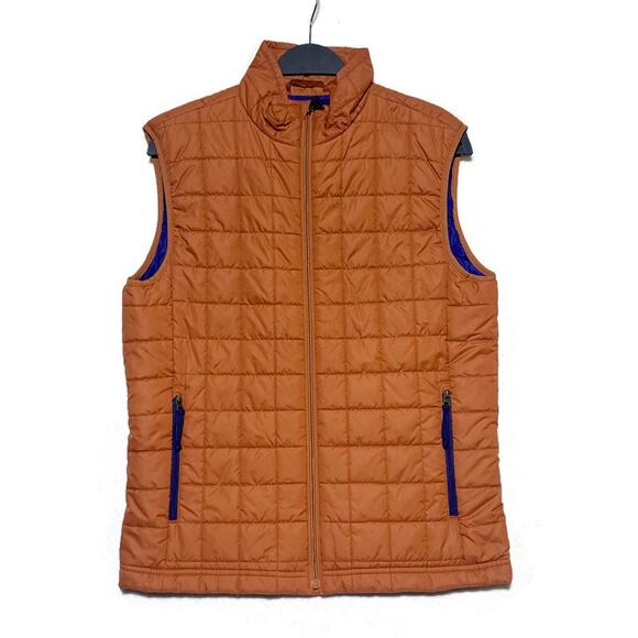 Old Navy Quilted Vest Orange Women's Medium Quilted Full Zip - Picture 1 of 8